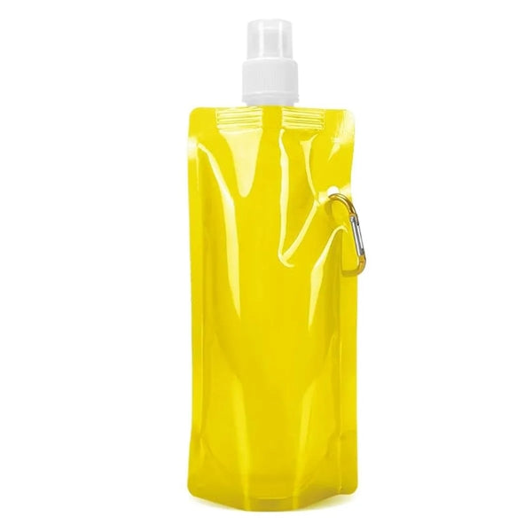 16oz Collapsible Travel Water Bottle with Carabiner Clip