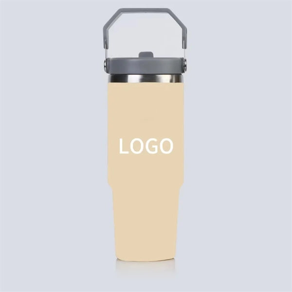 30 Oz Ice Flow Stainless Steel Tumbler with Straw