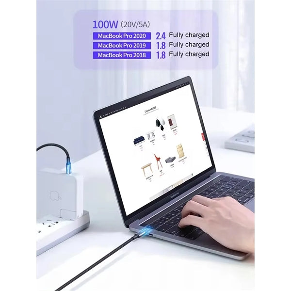 100W Ultra-Fast Charging Power Cable TO C 6.5FT For Mobile