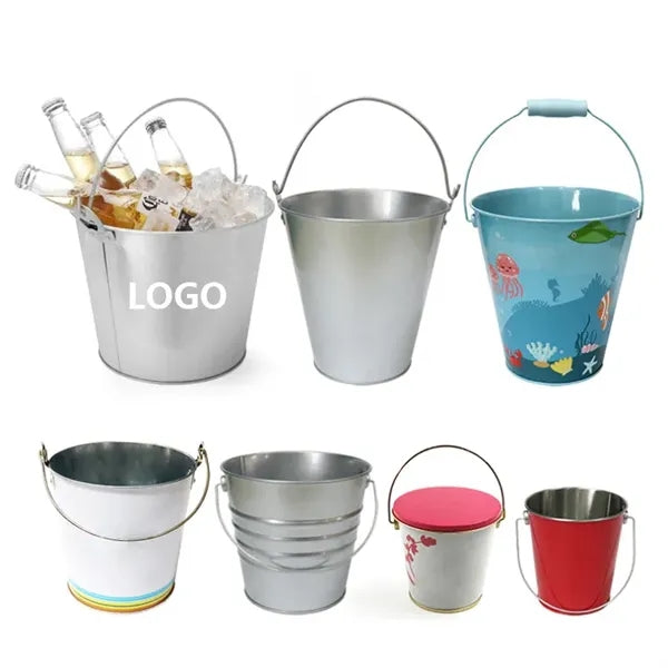 Premium Galvanized Steel Ice Bucket for Bars