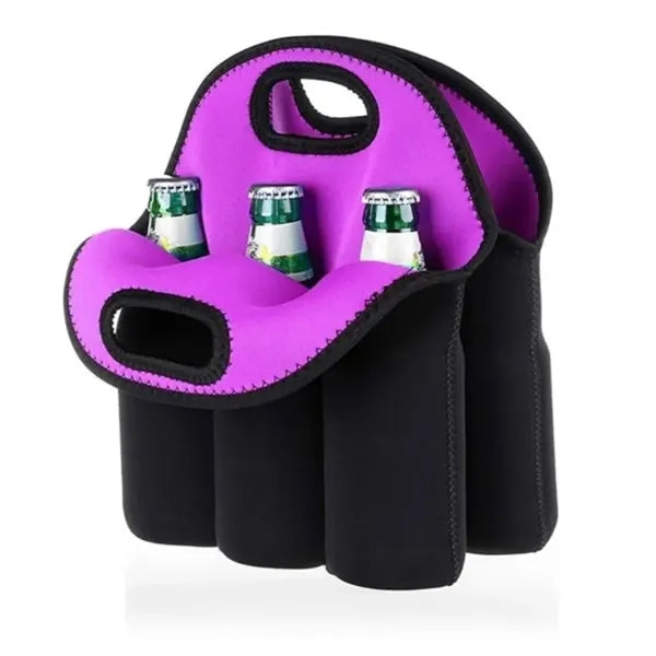 6 Pack Neoprene Beer Carrier Tote Bag