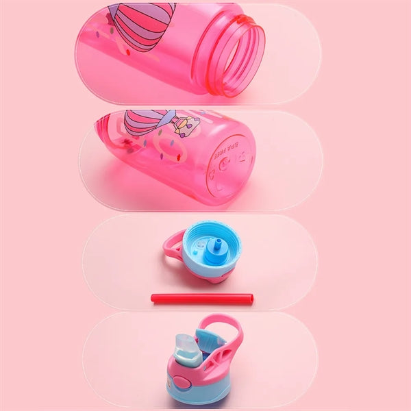 Kids Plastic Water Bottle with Spill-Proof Lid