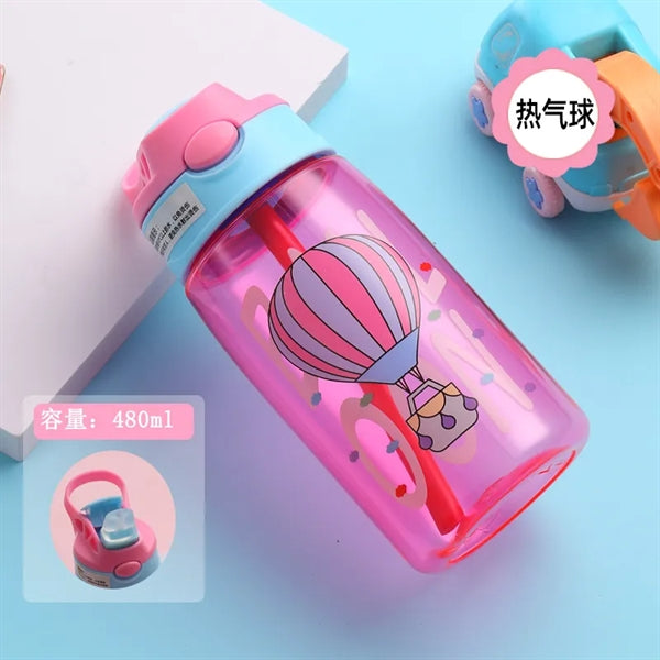 Kids Plastic Water Bottle with Spill-Proof Lid