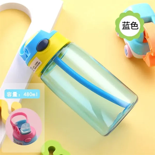 Kids Plastic Water Bottle with Spill-Proof Lid