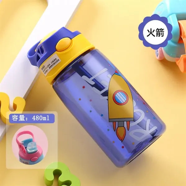Kids Plastic Water Bottle with Spill-Proof Lid