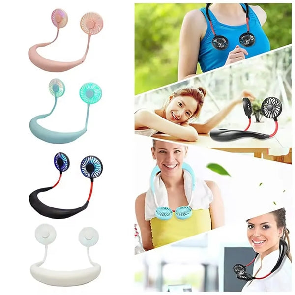 Hand Free Bendable Neck Fan With USB Rechargeable