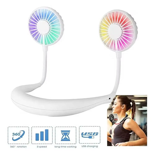 Hand Free Bendable Neck Fan With USB Rechargeable