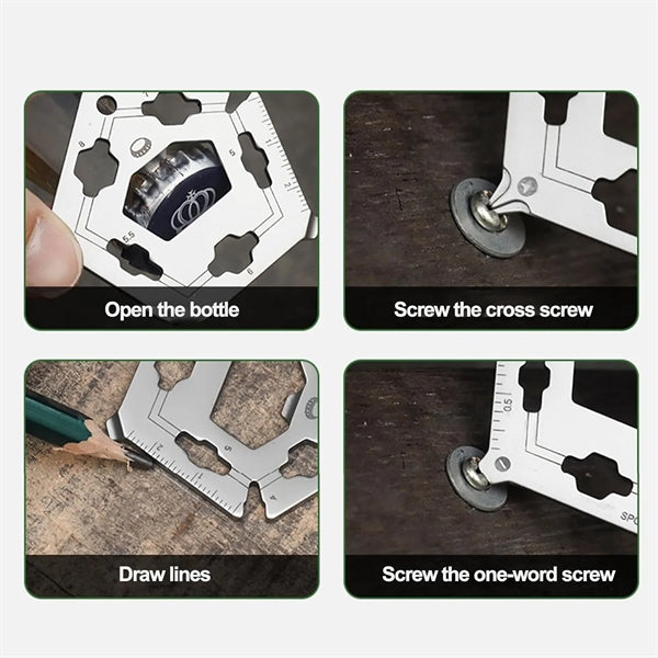 EDC Tool Card with Ruler Bottle Opener