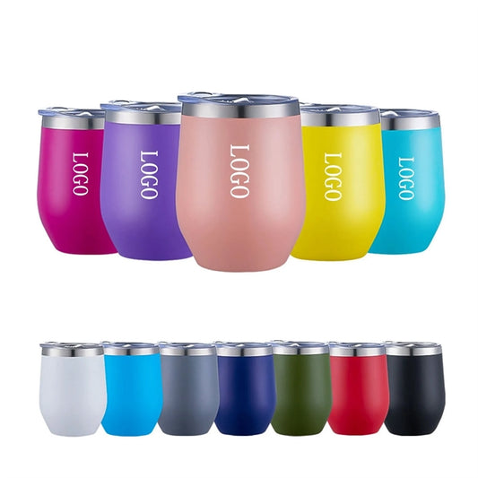 12 oz Egg Shaped Double Wall Vacuum Stainless Steel Cup