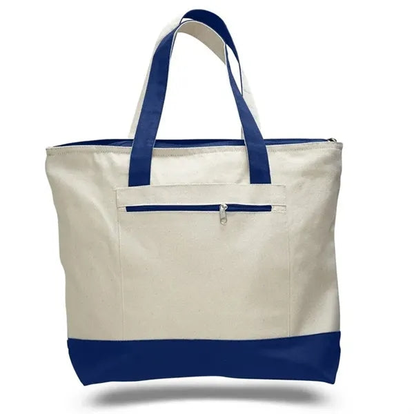 Canvas Boat Tote with Zipper Pocket