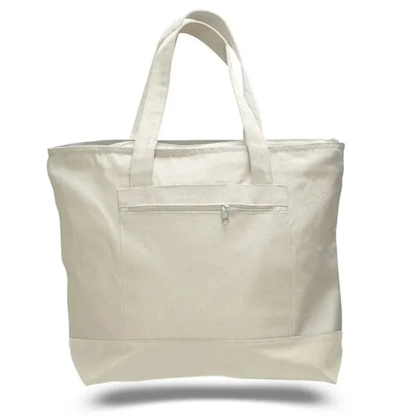 Canvas Boat Tote with Zipper Pocket