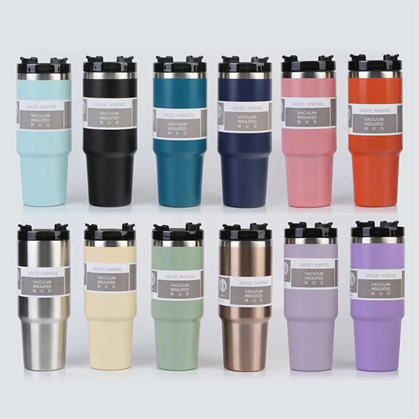 30 Oz Vacuum Flip Straw Tumbler