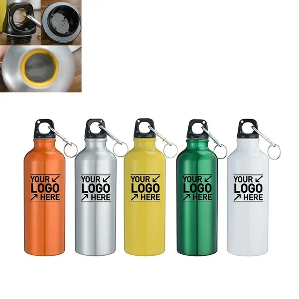 18 Oz. Aluminum Sports Water Bottle W/ Carabiner