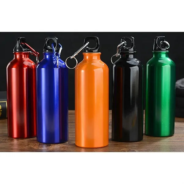 18 Oz. Aluminum Sports Water Bottle W/ Carabiner