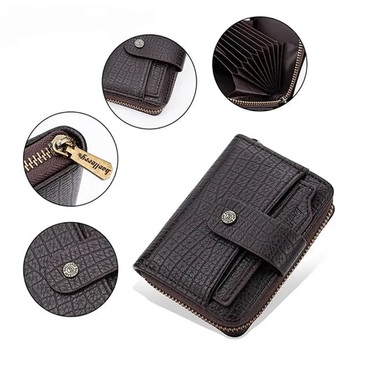 Stone Pattern Multi-Card Slot Short Men'S Coin Purse