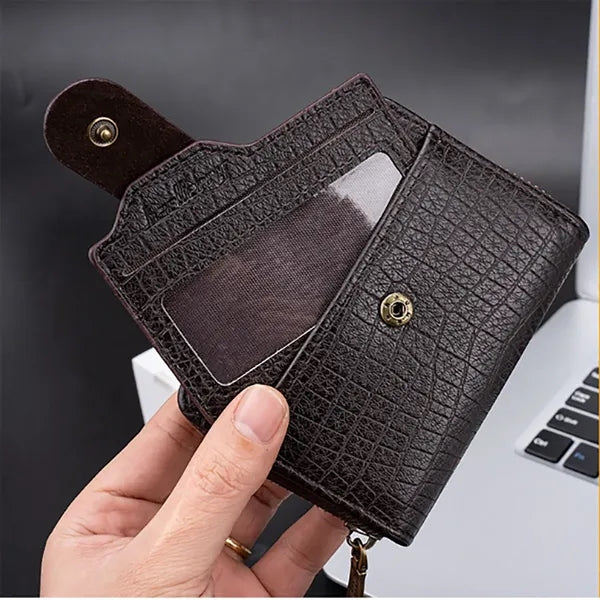 Stone Pattern Multi-Card Slot Short Men'S Coin Purse