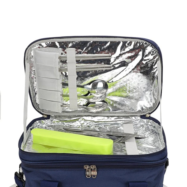 Insulated Picnic Cooler Double Layer Thermal Lunch Bag