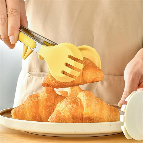 Kitchen Tongs with Silicone Tips and Stand