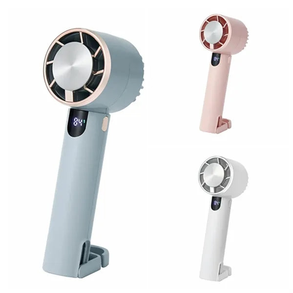 Rechargeable 2000 mAh Digital Display Handheld Fan
