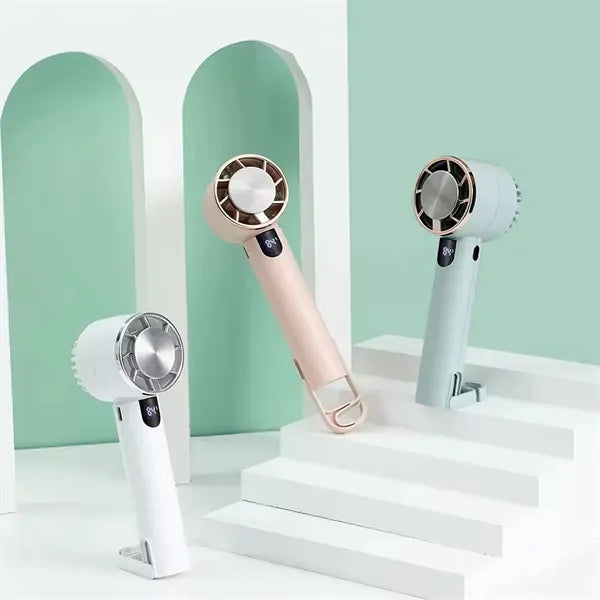 Rechargeable 2000 mAh Digital Display Handheld Fan