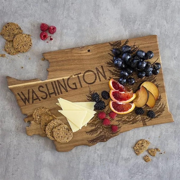 U.S. State Shaped Bamboo Cutting Board