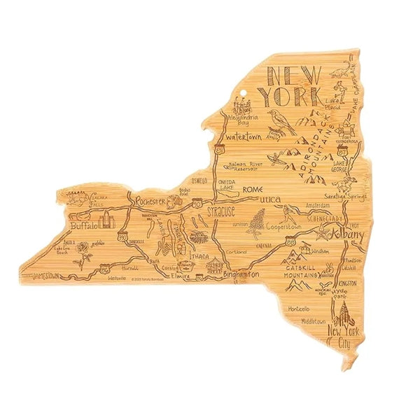 U.S. State Shaped Bamboo Cutting Board