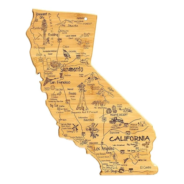 U.S. State Shaped Bamboo Cutting Board