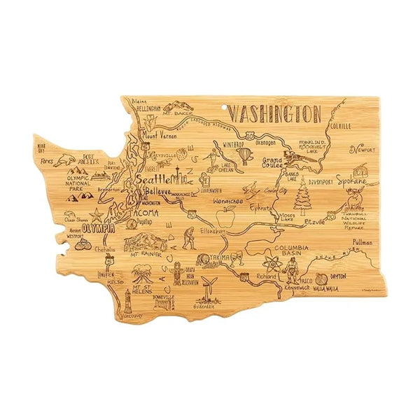 U.S. State Shaped Bamboo Cutting Board