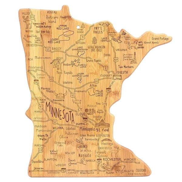 U.S. State Shaped Bamboo Cutting Board