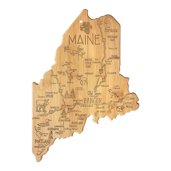 U.S. State Shaped Bamboo Cutting Board