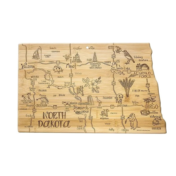U.S. State Shaped Bamboo Cutting Board