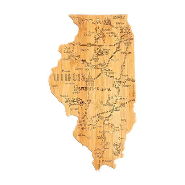 U.S. State Shaped Bamboo Cutting Board