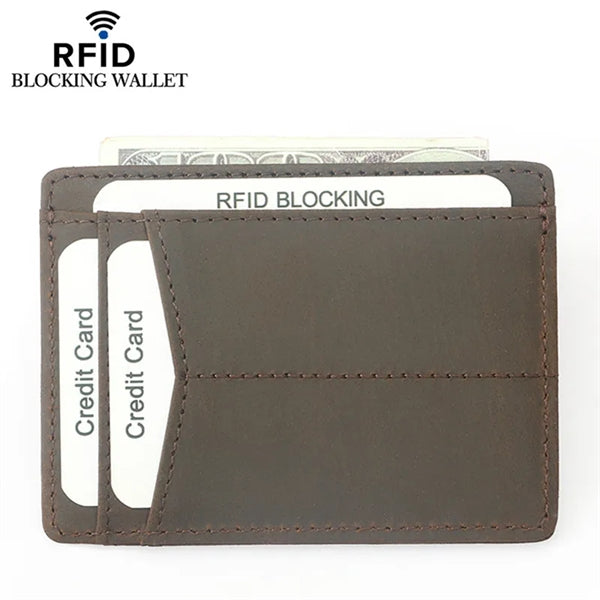 RFID Blocking Leather Wallet Credit Card Holder
