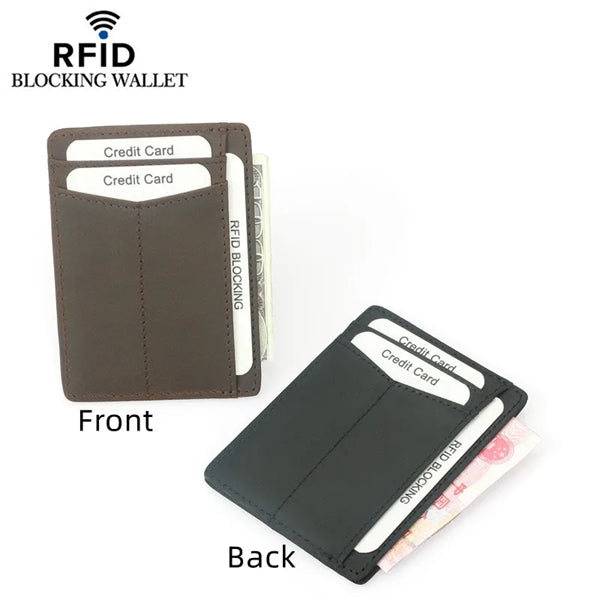 RFID Blocking Leather Wallet Credit Card Holder
