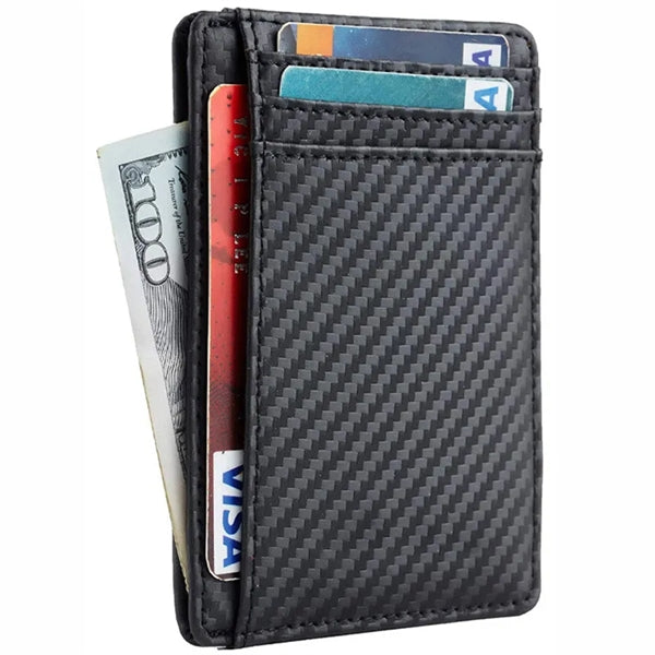 RFID Blocking Carbon Fiber Slim Front Pocket Wallet