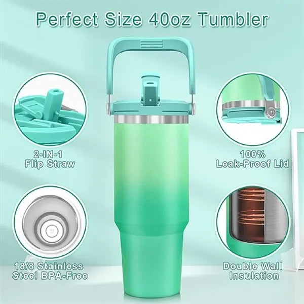 40 Oz Vacuum Insulated Water Bottle with Handle