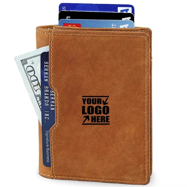 Front Pocket Minimalist Leather Slim Wallet RFID Blocking