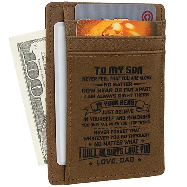 RFID Blocking Leather Slim Front Pocket Wallet