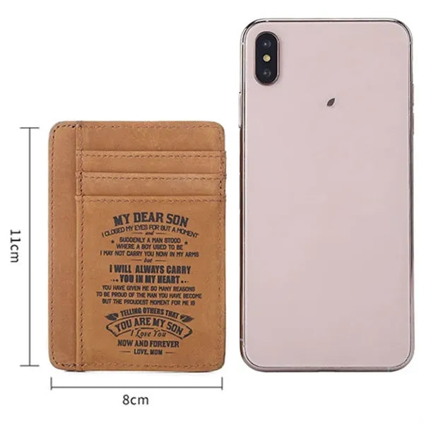RFID Blocking Leather Slim Front Pocket Wallet