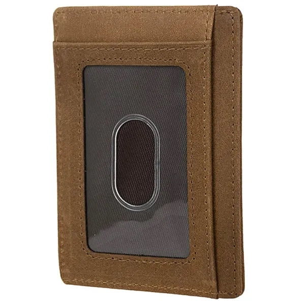 RFID Blocking Leather Slim Front Pocket Wallet