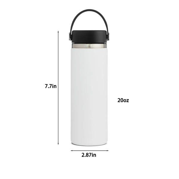 Vacuum Double-Wall Insulated Water Bottle with Handle & Lid