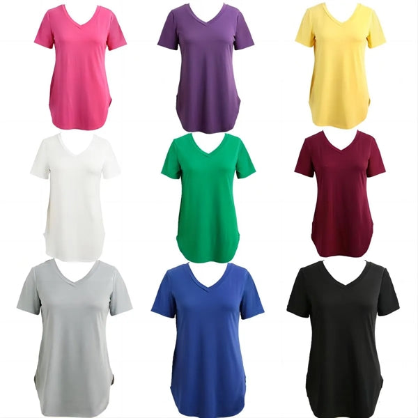 Diamond Cotton V-Neck Women's Tee