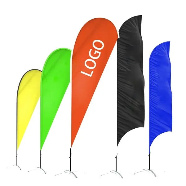 Advertising the outdoor waterflood base beach flag