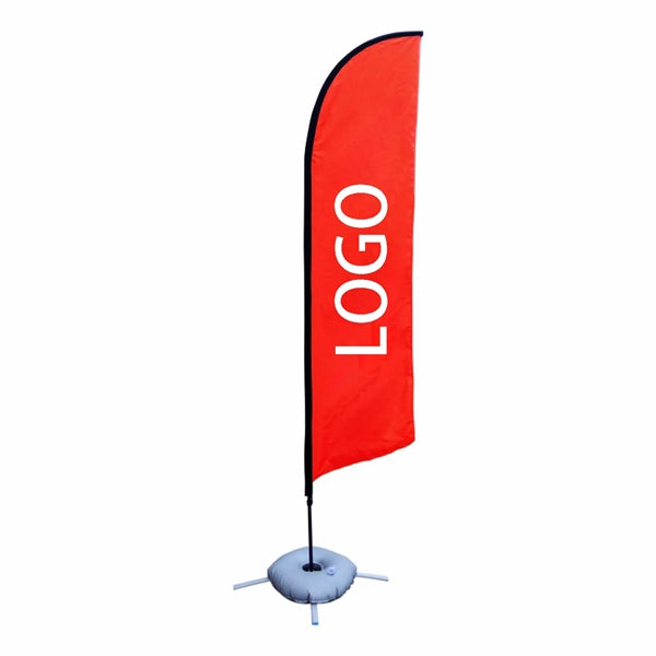 Advertising the outdoor waterflood base beach flag