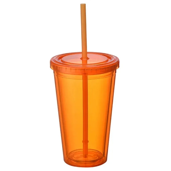 16oz Double Wall Cool Acrylic Tumbler Plastic Tea Cups