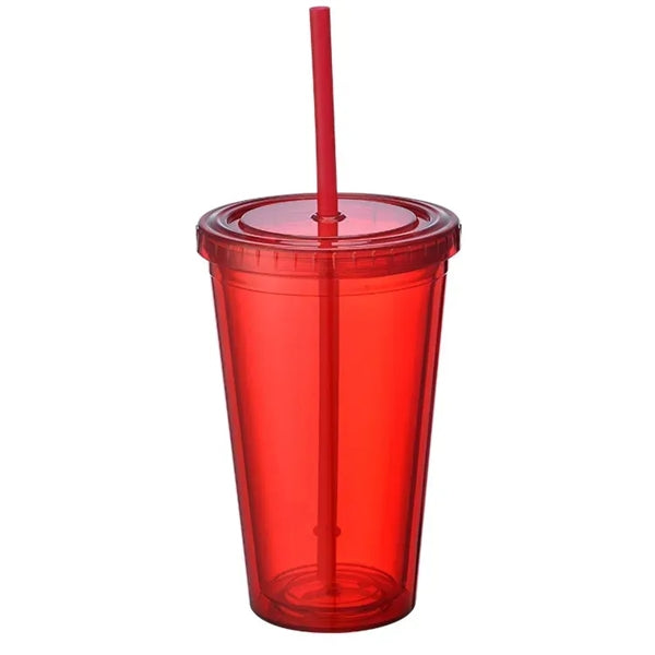 16oz Double Wall Cool Acrylic Tumbler Plastic Tea Cups