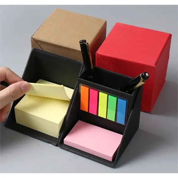 Cube Post Note Pen Holder Set