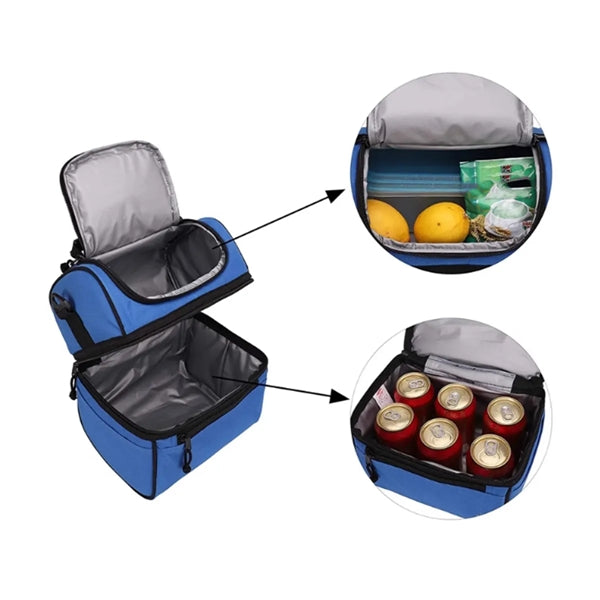 Double Layer Unisex Refrigerated Insulated Lunch Bag