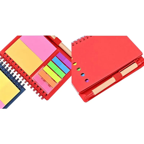 Kraft Spiral Notebook With Pen & Sticky Note Set