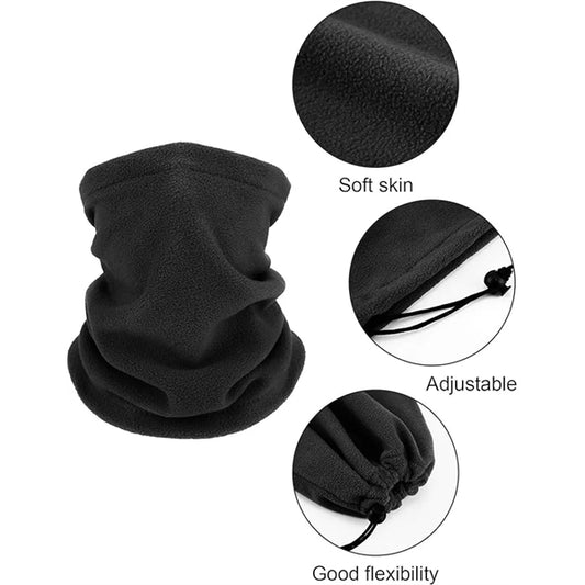 Winter Face Covering Neck Warmer with Draw String